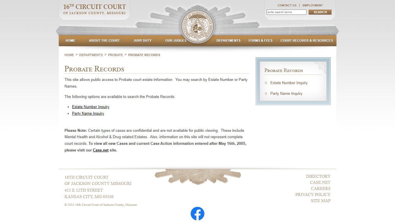 Probate Records - 16th Circuit Court of Jackson County ...