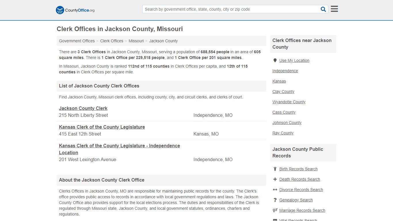 Clerk Offices - Jackson County, MO (County & Court Records)
